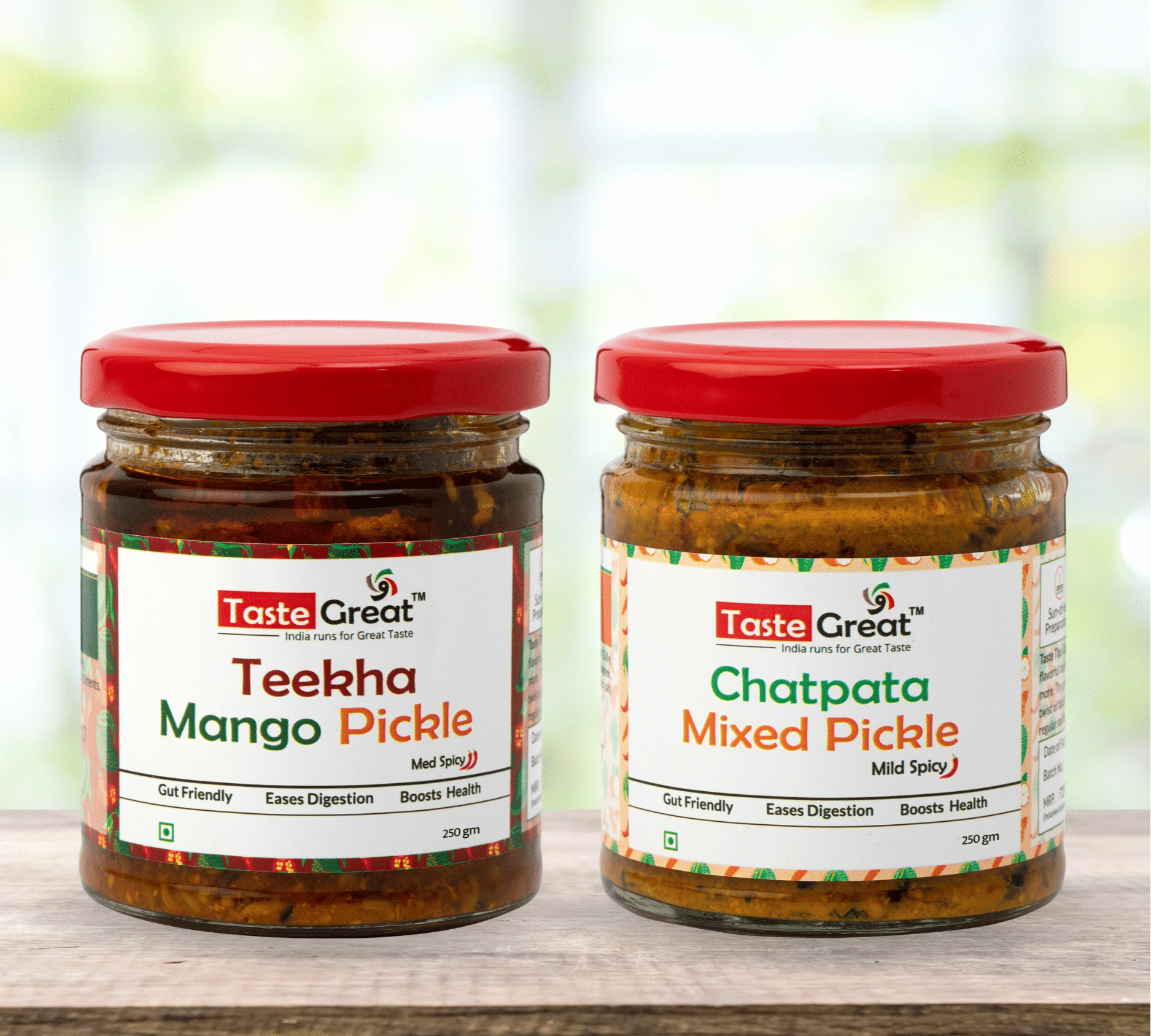 Teekha Mango Pickle + Chatpata Mixed Pickle Combo Pack -Combo pack (250 X 2=500 gm)