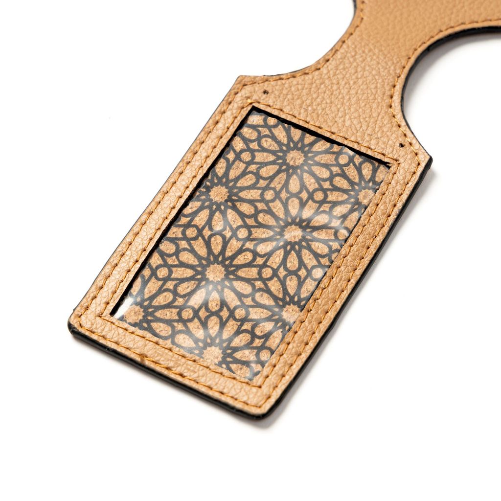 Airplane Vegan Leather Travel Tag - Caramel view 2
