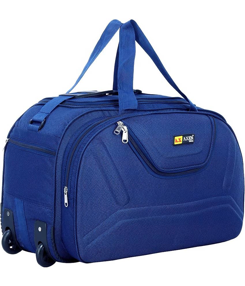 AXEN BAGS - Blue Polyester Duffle Trolley view 2