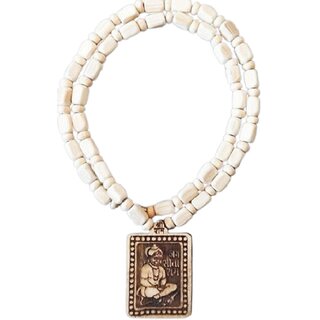 Bageshwar Dham Tulsi Mala Hanuman jiWood Locket 100 Original Beads Wood Chain view 2