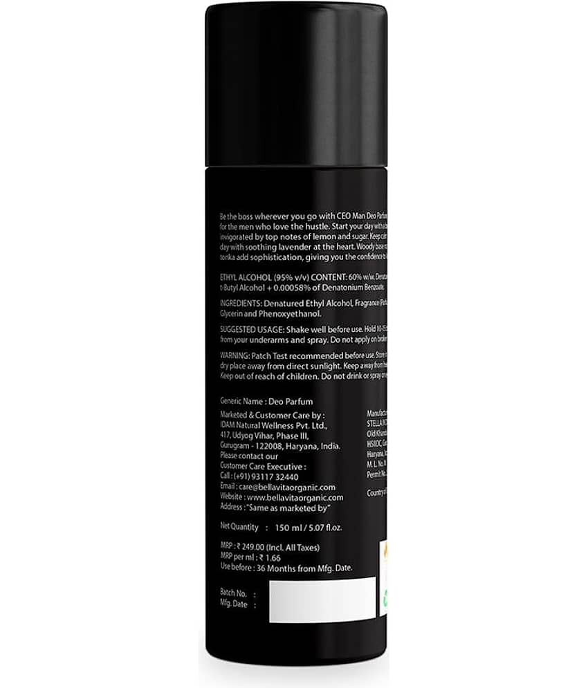 Bella Vita KLUB Men Body Perfume 150ml No Gas Deo for Men Spicy and Musky Fragrance with Refreshing Lemon Rose Petals & Warm Vanilla Notes view 2