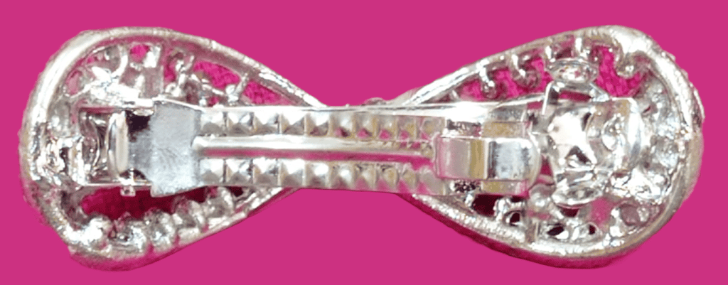 Rhinestone and Pearl Bow Hair Clip view 2