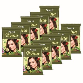 Neeta Pure Henna For Hair Color & Hair Care 25 gm (Pack of 10) (250 g)