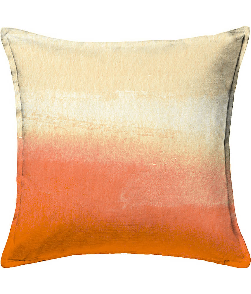 Houzzcode - Water Repellent Orange Polyester Pillow Covers 40x40x3 ( Pack of 1 ) view 2