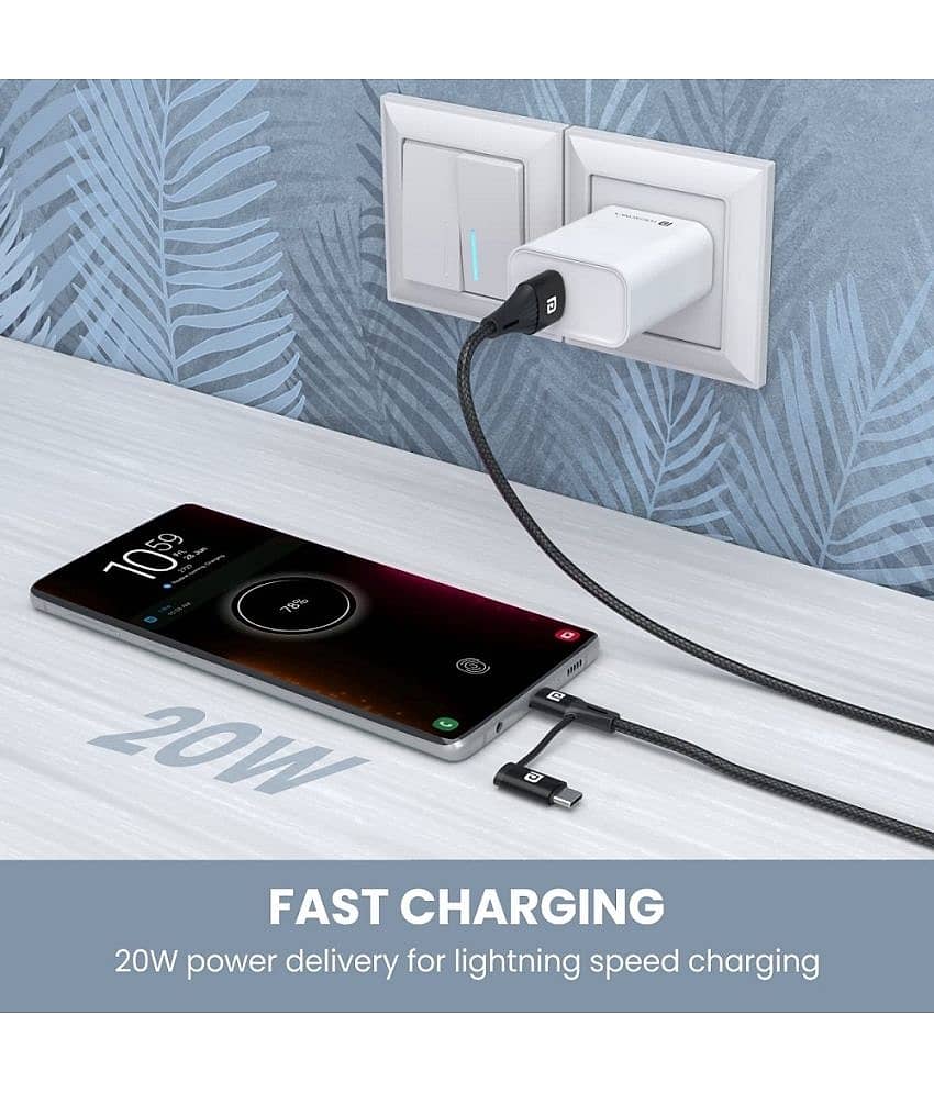 Portronics - Black 3A Micro USB Cable 1 Meter view 2