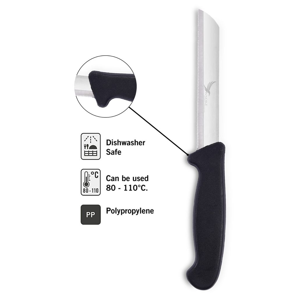 SNOKE® Stainless Steel Kitchen Knife For Home Use , Serrated Knife , 1 piece , silver view 2