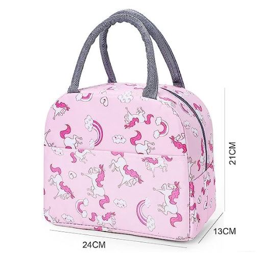 YKXIMS SK Trades Insulated Lunch Bags for Women Work Student Kids to School Waterproof Thermal Cooler Tote Bag Picnic Organizer Storage Tiffin Box Portable and Reusable (Cat Design- Pink) view 2