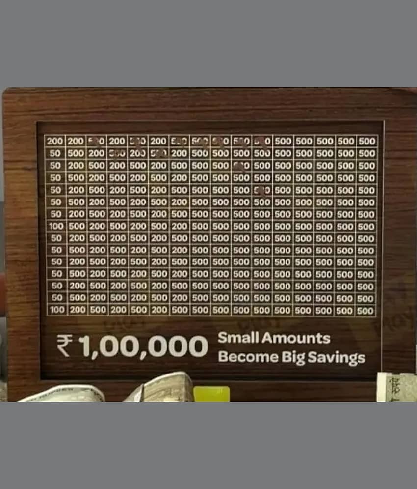 Wooden Piggy Money Bank Saving Box With Saving Target Upto 1 Lakh (Brown)