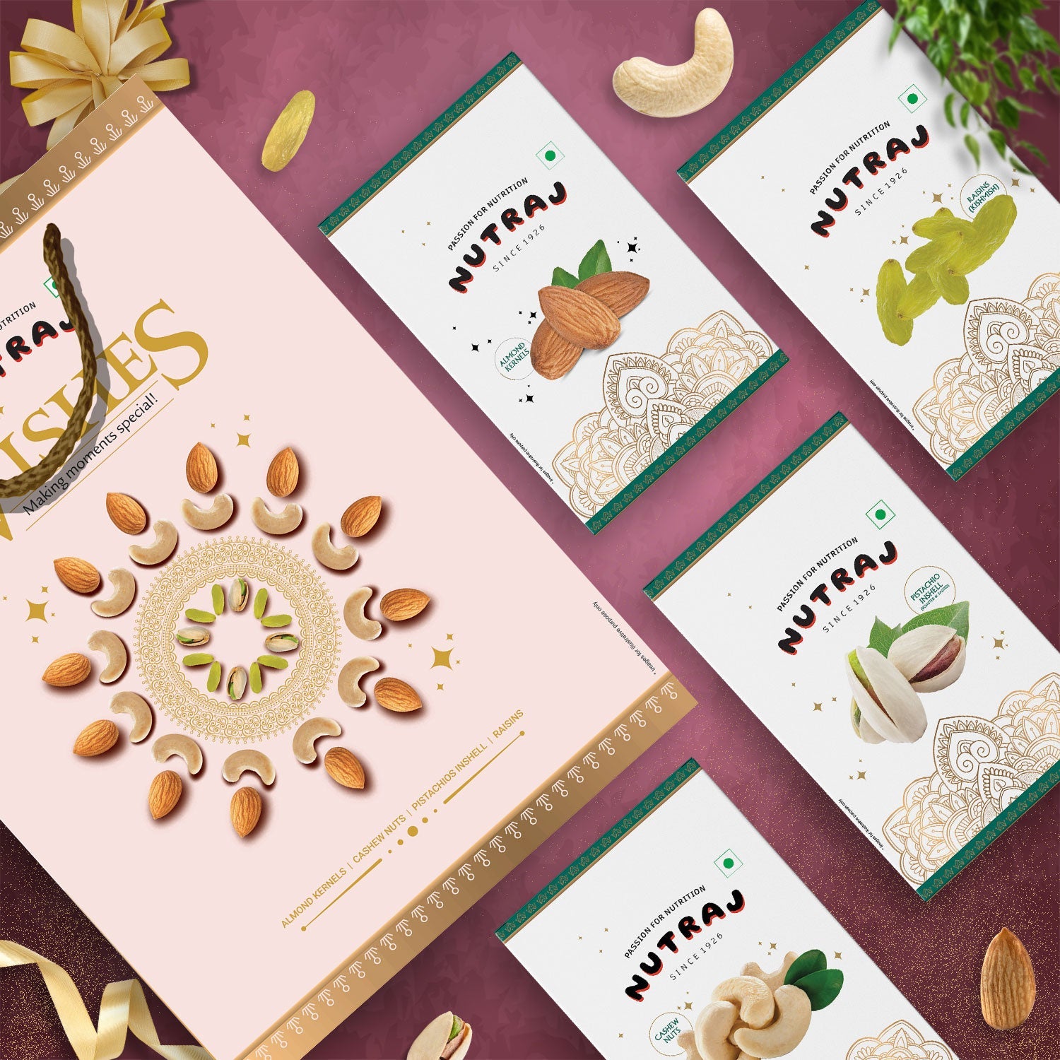 Nutraj Wishes Nutty Celebration Diwali Gift Box 300g | GB - 62 view 2