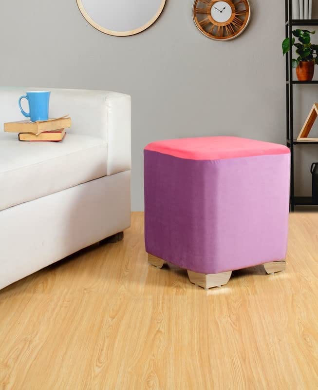 ShadowKart Ottoman Pouffes Sitting Stool for Living Room Furniture Wooden Footstools Puff Mudda Footrest Pouff for Office Home Decor, Combo view 2