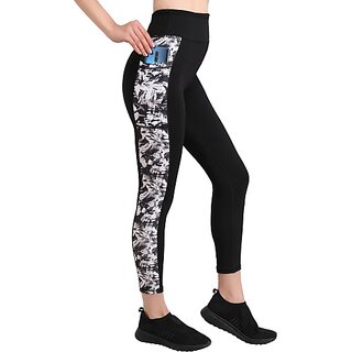 Ninq Printed Women Black Tights view 2