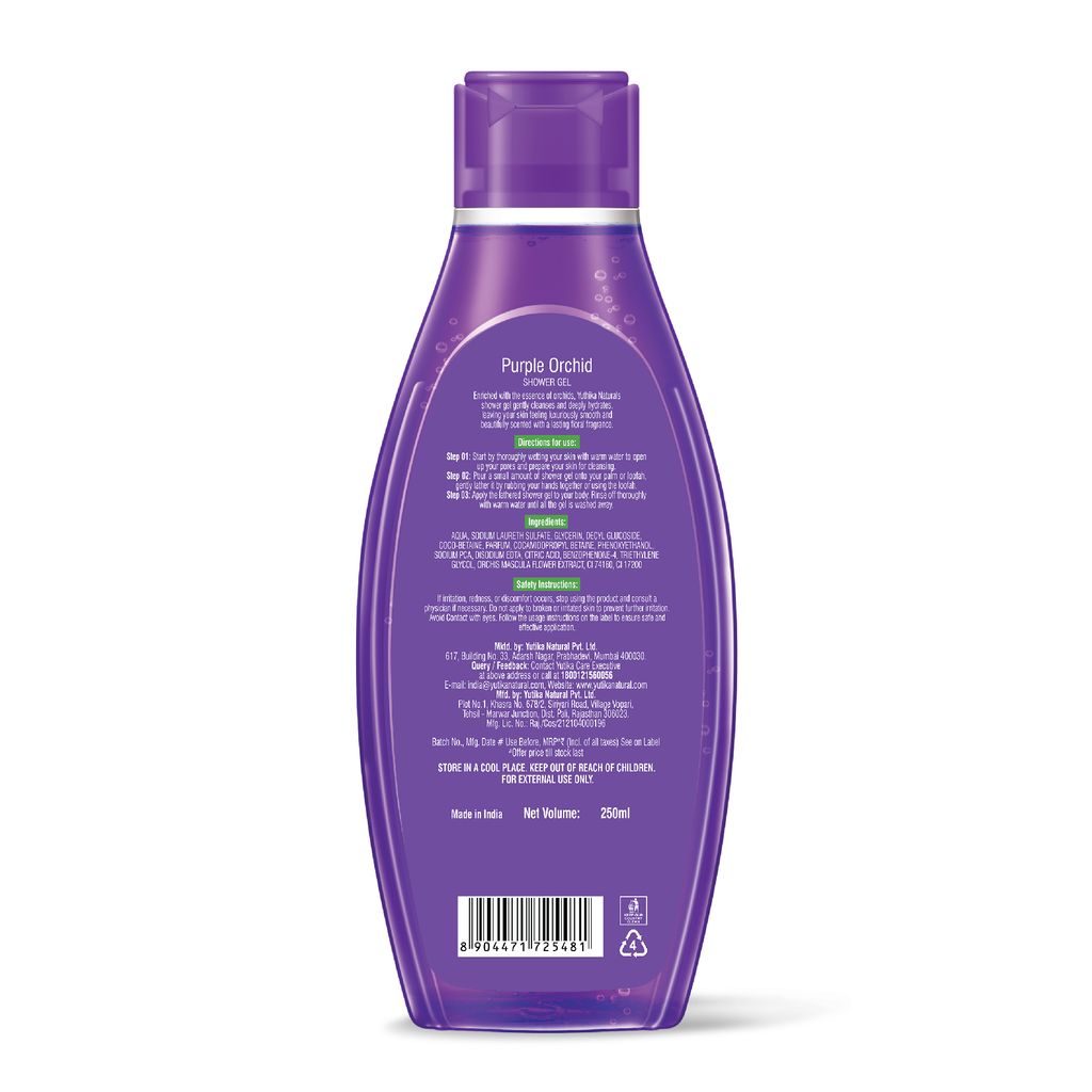 Yuthika Purple Orchid Body Wash Shower Gel for Women and Men 250ml, Gentle Cleanser for All Skin Types view 2