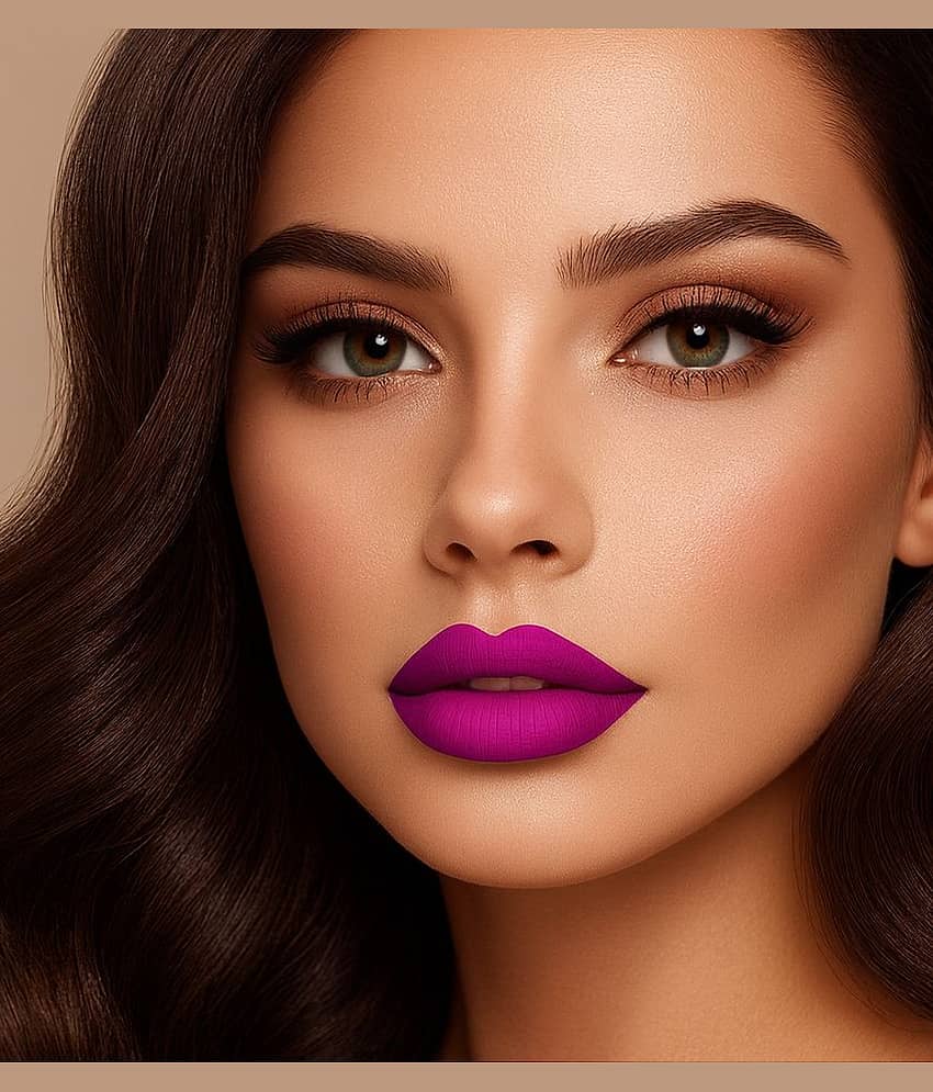 BLUSHIS Purple Matte Smudge Free Liquid Lipstick ( Pack of 1 ) view 2