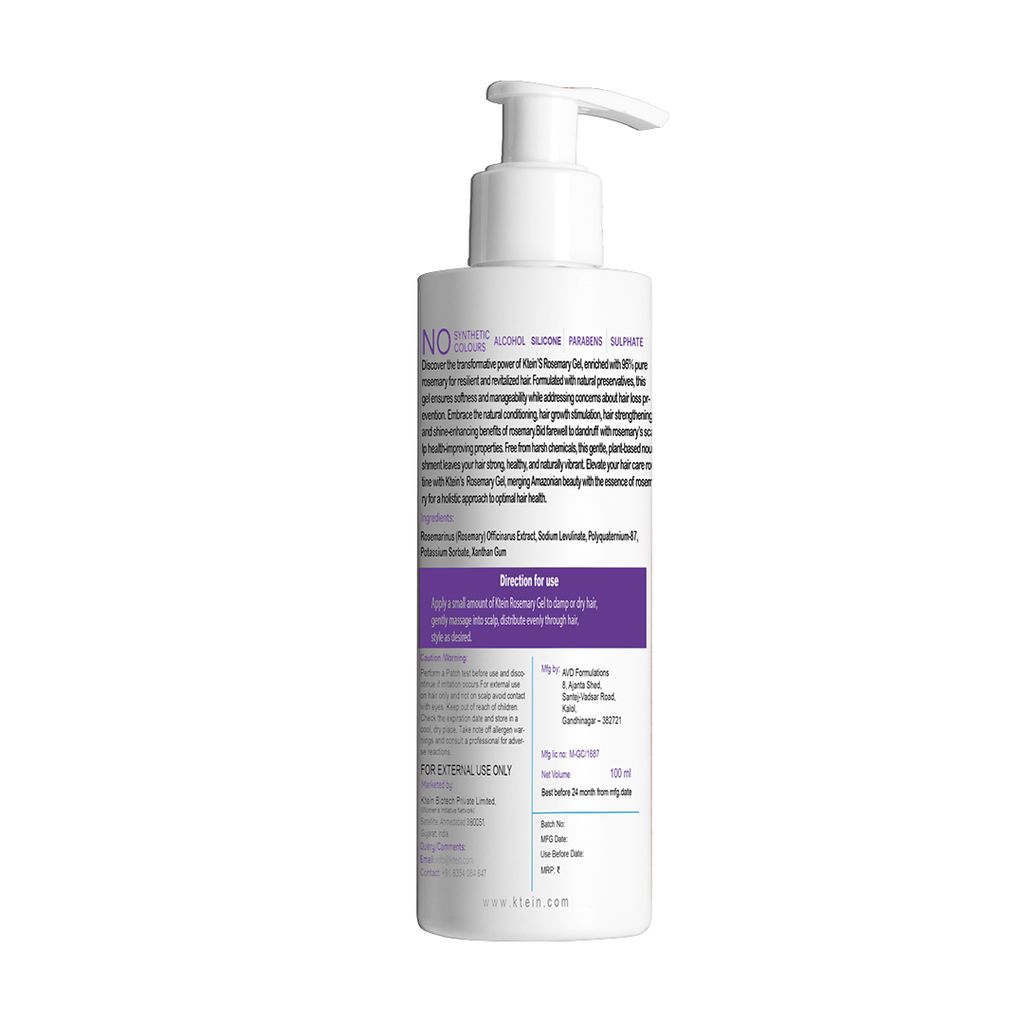Ktein Rosemary Gel: 95% Rosemary Infused Hair Care Gel 100ML view 2
