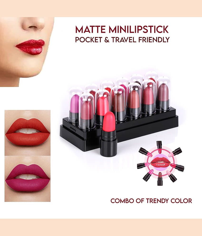 Pinner Multicolor Matte long stay Mini Bullet Lipstick (Set of 12) view 2