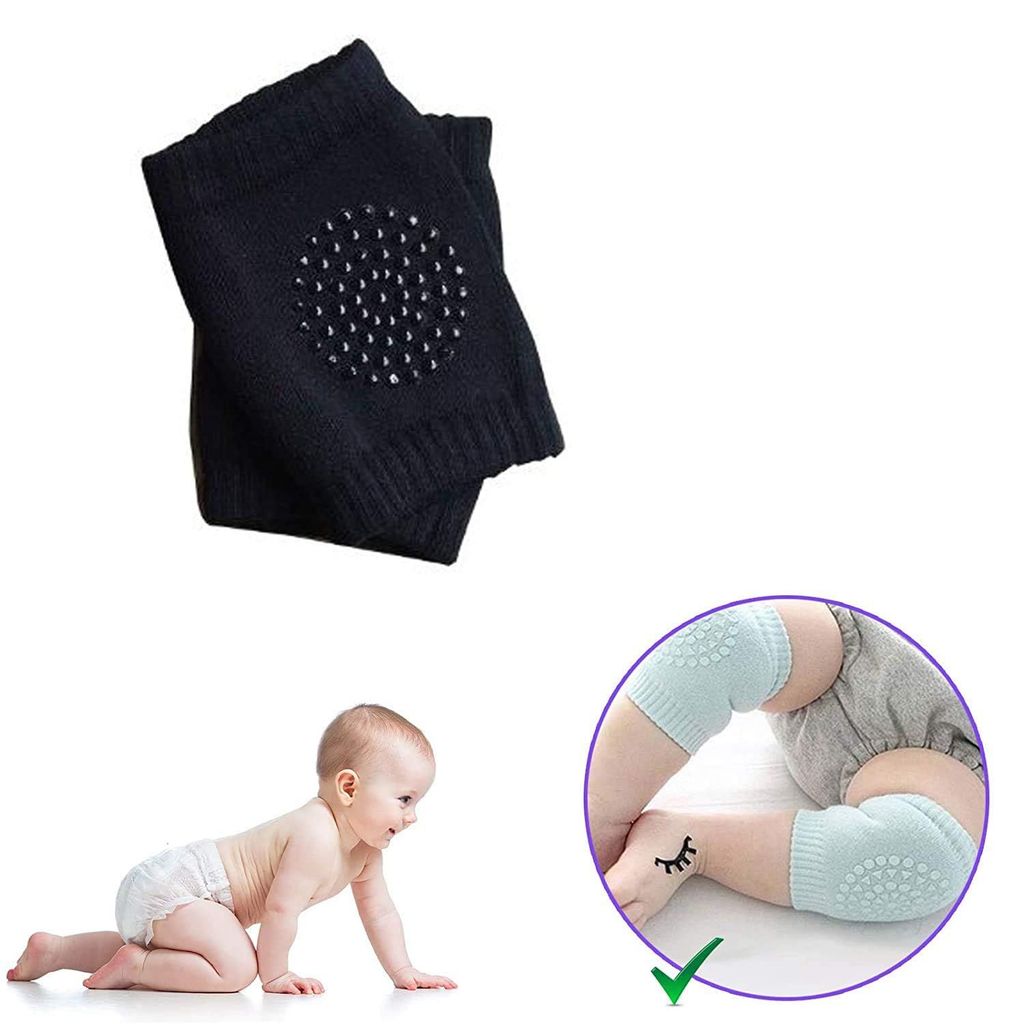 SAFE-O-KID'- Crawling Baby, Toddler, Infant Anti-Slip Elbow and Knee Pads/Guards, Black - Pack of 3 view 2