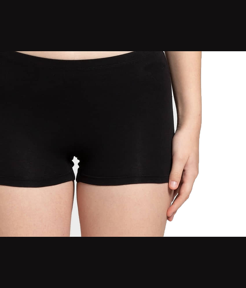 Tkeshto Pack of 2 Cotton Lycra Solid Women's Boy Shorts ( Tan ) view 2