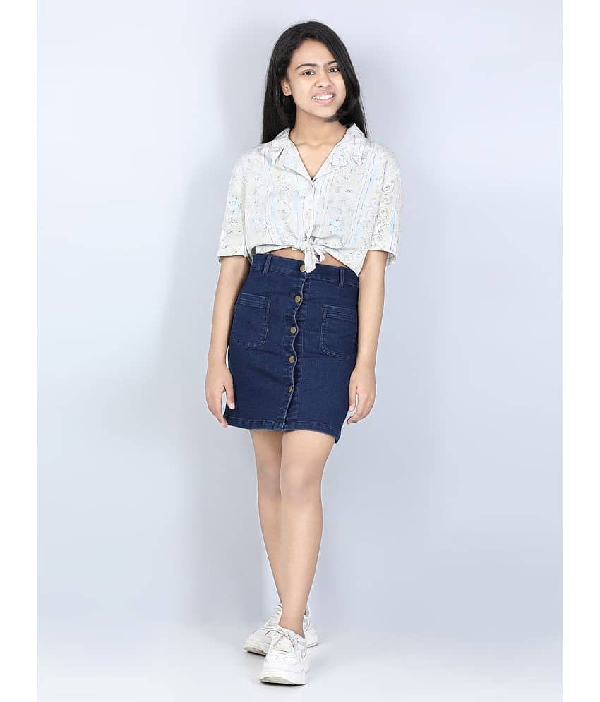 StyleStone Pack of 1 Girls Denim Straight ( Navy ) view 2