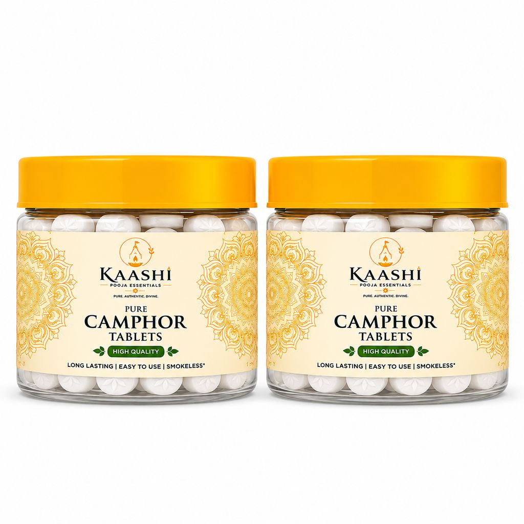 Kaashi High Quality Pure Camphor Tablets for Pooja - 50g Pack of 2 (100g)