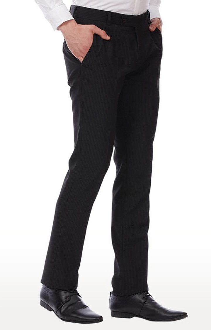 TAHVO Men Black Formal Trousers view 2