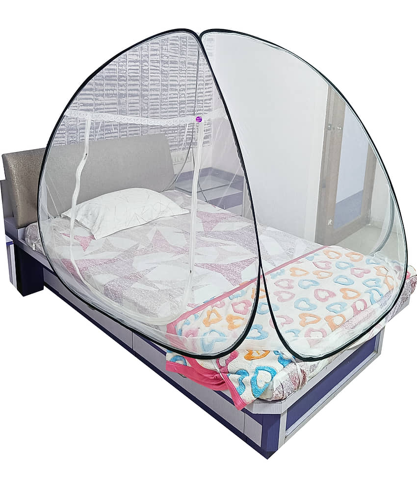 Silver Shine - Black Cotton Foldable Mosquito Net, Machardani ( Pack of 1 ) view 2