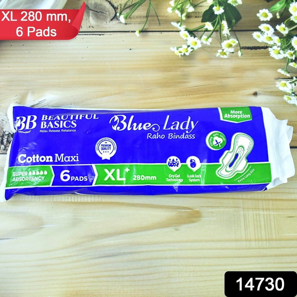 Beautiful Basics Blue Lady Sanitary Pads XL 280mm (6 Pc) view 2