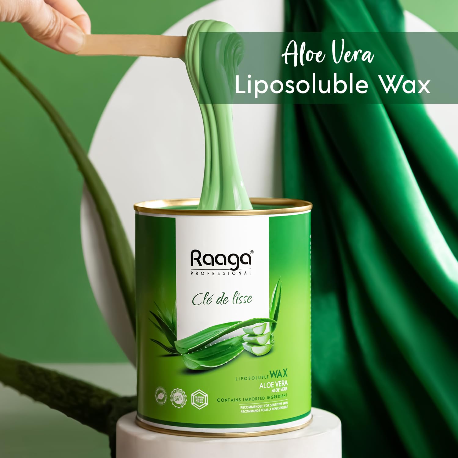 Raaga Professional Liposoluble Body Wax for Smooth Hair Removal, Aloe Vera, For all Skin Types, 800 ml view 2