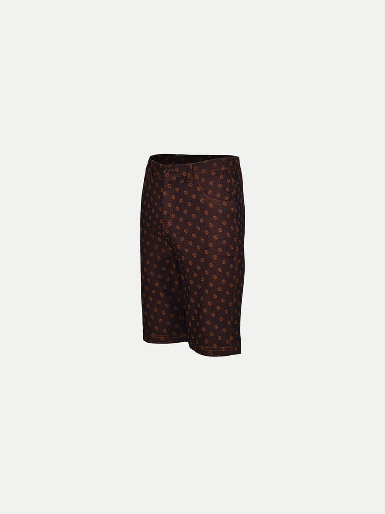 Teen Boys Brown Printed Chino shorts view 2