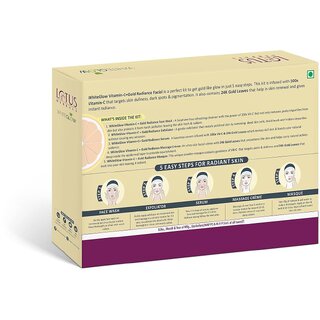 Lotus Herbals WhiteGlow Vitamin C + Gold Radiance 4 in 1 Facial KitParaben FreeHelps Reduce Dark Spots 228g view 2