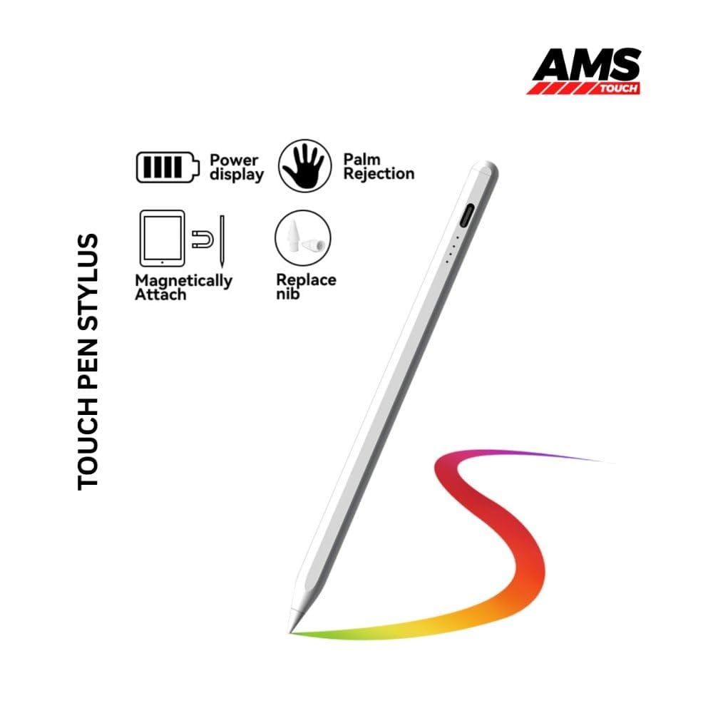 Capacitive Stylus Pen for IPAD PRO, IPAD AIR, iPad mini with USB C Charging, ATTACHES MAGNETICALLY, Battery 4 Lights LED Indicator, Angle TILT Sensitivity, Upto 4-8 HRS Working, ON/Off Touch Switch view 2