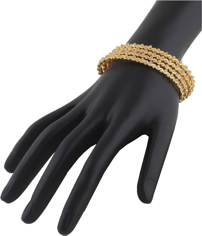 The Jewelbox Golden Bangle Set view 2