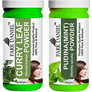 PARK DANIEL Pure & Natural Curry Leaf Powder & Pudina(Mint)Powder Combo Pack of 2 Bottles of 100 gm (200 gm ) (200 ml) view 2