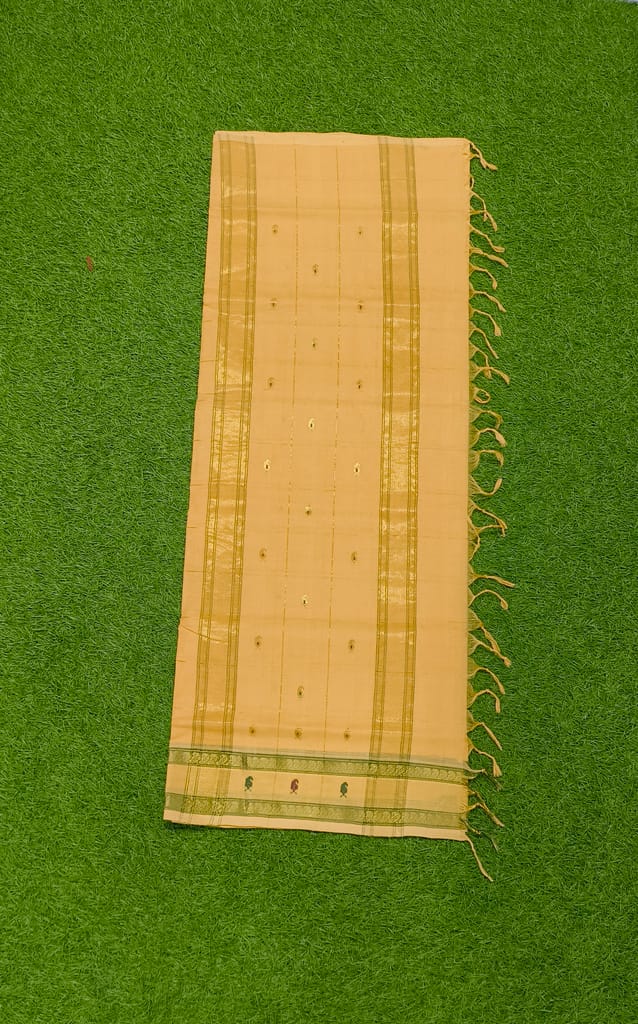 KJ PURAM HANDLOOMS COTTON SMALL BUTTA SAREE view 2