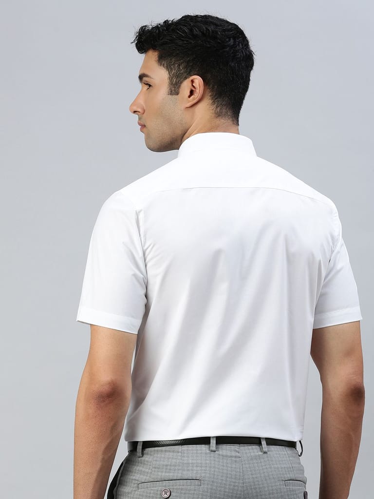 Mens Smart Fit Cotton Rich White Half Sleeves Shirt Ever Fresh view 2