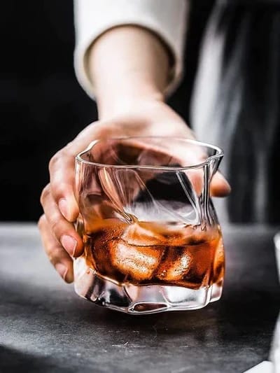 UNEVEN WHISKEY GLASSES - 300 ML | set of 6- BEST QUALITY, ALL NEW TYPE WHISKY GLASS view 2
