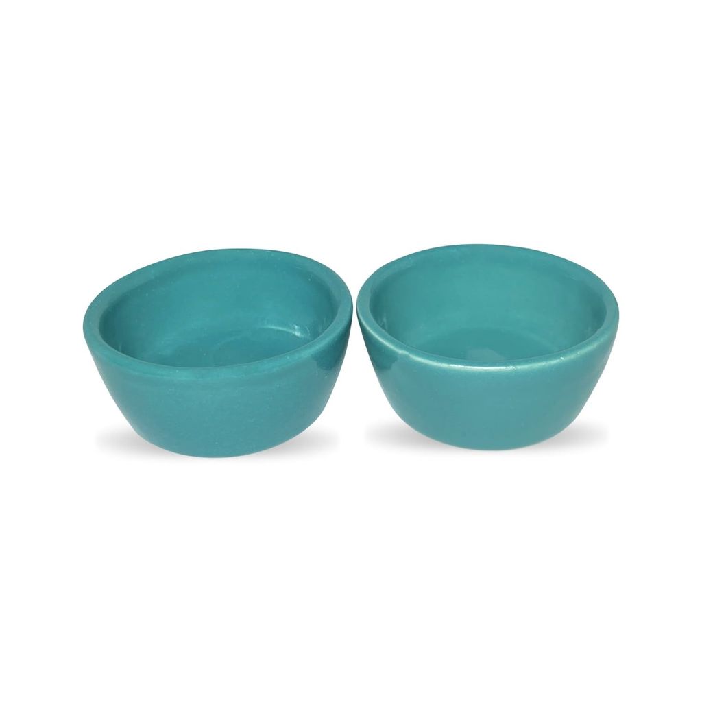 Ceramic Dining Eurasian Teal Green Ceramic Dip Bowls Set of 2 view 2
