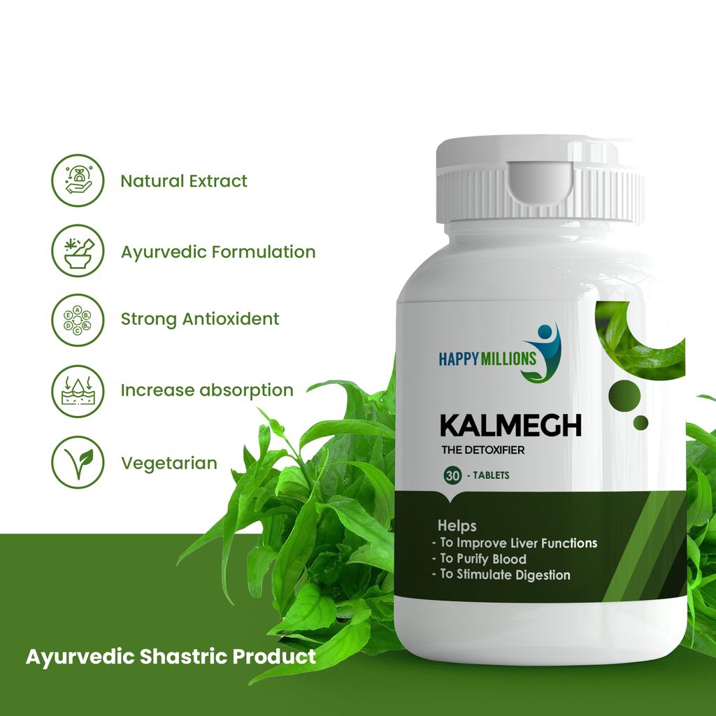 Happy Millions Ayurvedic Kalmegh - The Detoxifier || 30+30 Tablets view 2