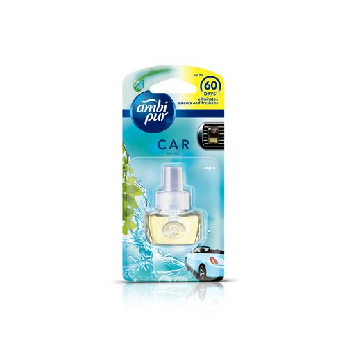 Ambi Pur Car Air Freshener Refill - Aqua Watery Citrus Freshness, 7.5 ml