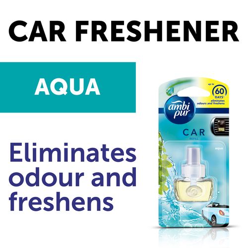 Ambi Pur Car Air Freshener Refill - Aqua Watery Citrus Freshness, 7.5 ml view 2