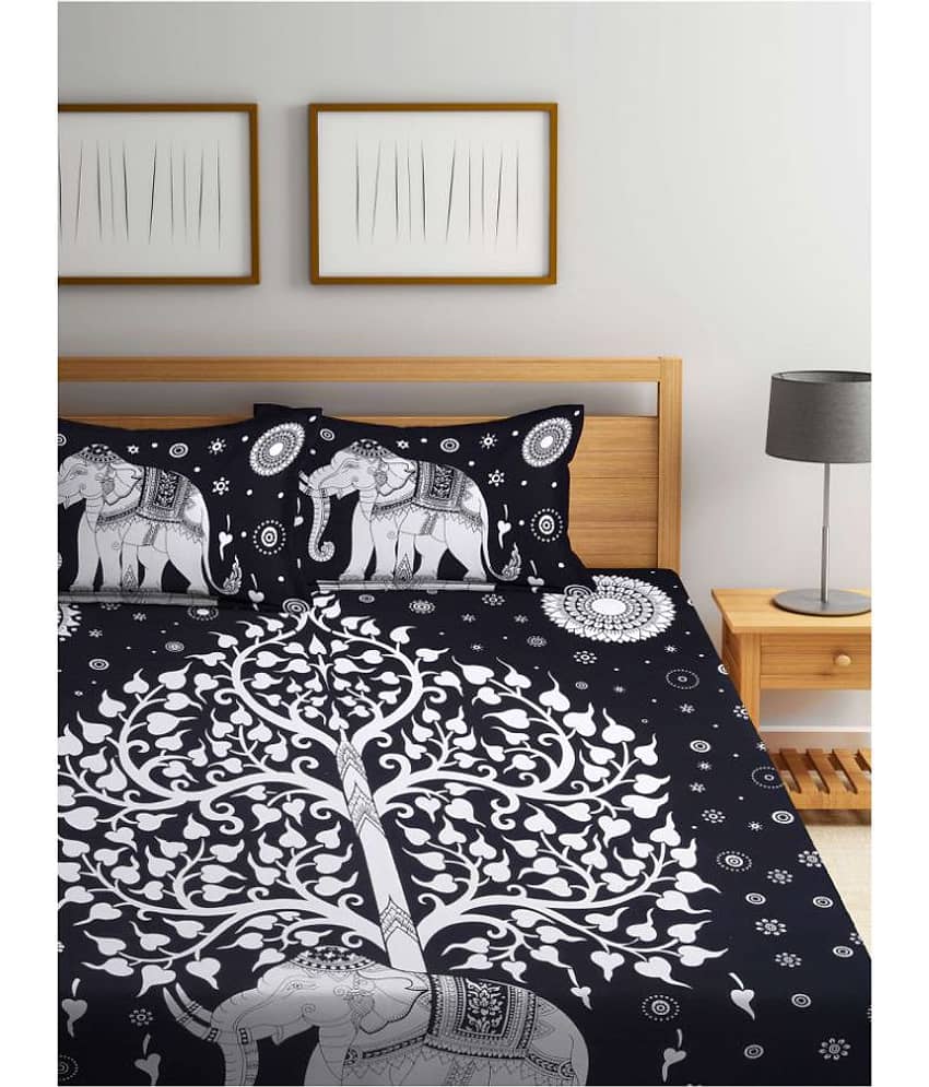 Uniqchoice Cotton Double Bedsheet ( Black ) view 2