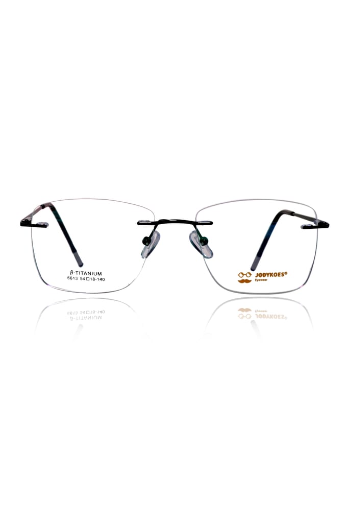 Jodykoes® Premium Rimless Frame for Women and Men: Stylish Rectangle Spectacle Eyeglasses with Anti-Glare Coating view 2