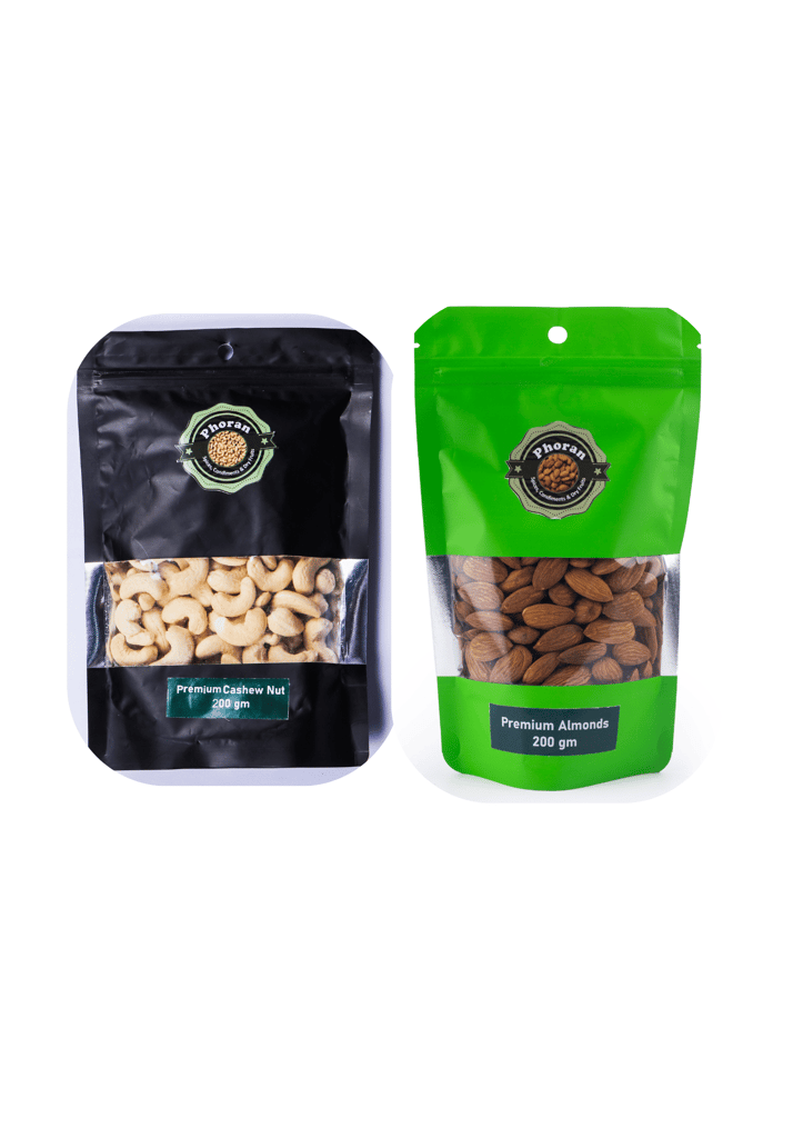 Buy Almonds Cashew Combo Online India - Premium Dry Fruits | Phoran100g Almonds & 100g Cashew Nuts view 2
