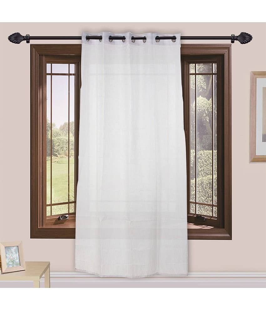 Homefab India Plain Transparent Eyelet Window Curtain 5ft (Pack of 2) - White view 2