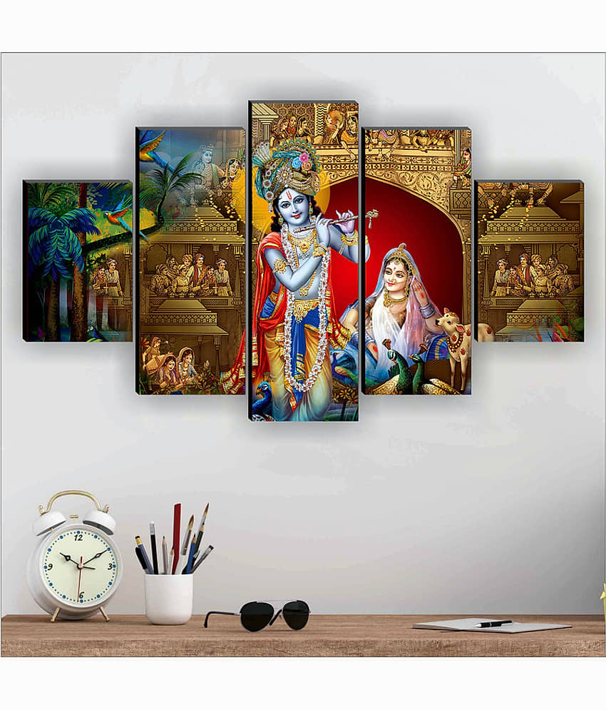 Saf Radha Krishna Ji Religious Wall Hanging Framed Painting view 2