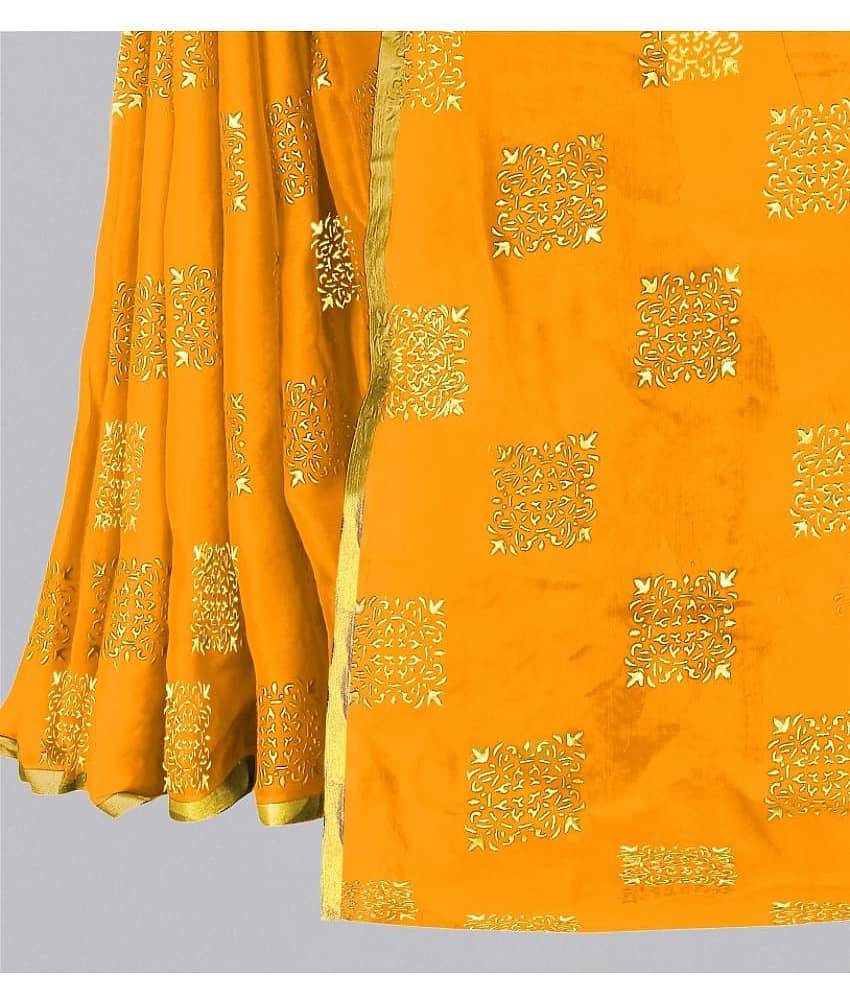 Rhey Chiffon Printed Saree With Unstitched Blouse Piece ( Mint Green ) view 2