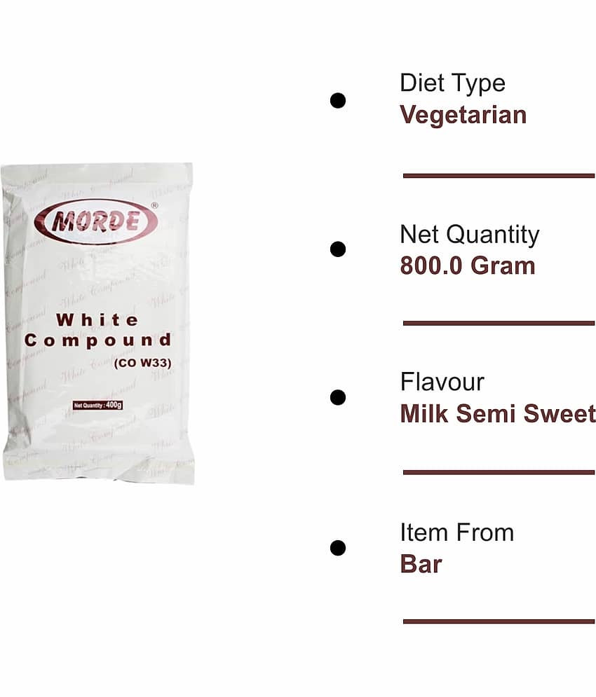 Morde White Chocolate Compound Slab (CO-W33) Milk Chocolate 400 g view 2