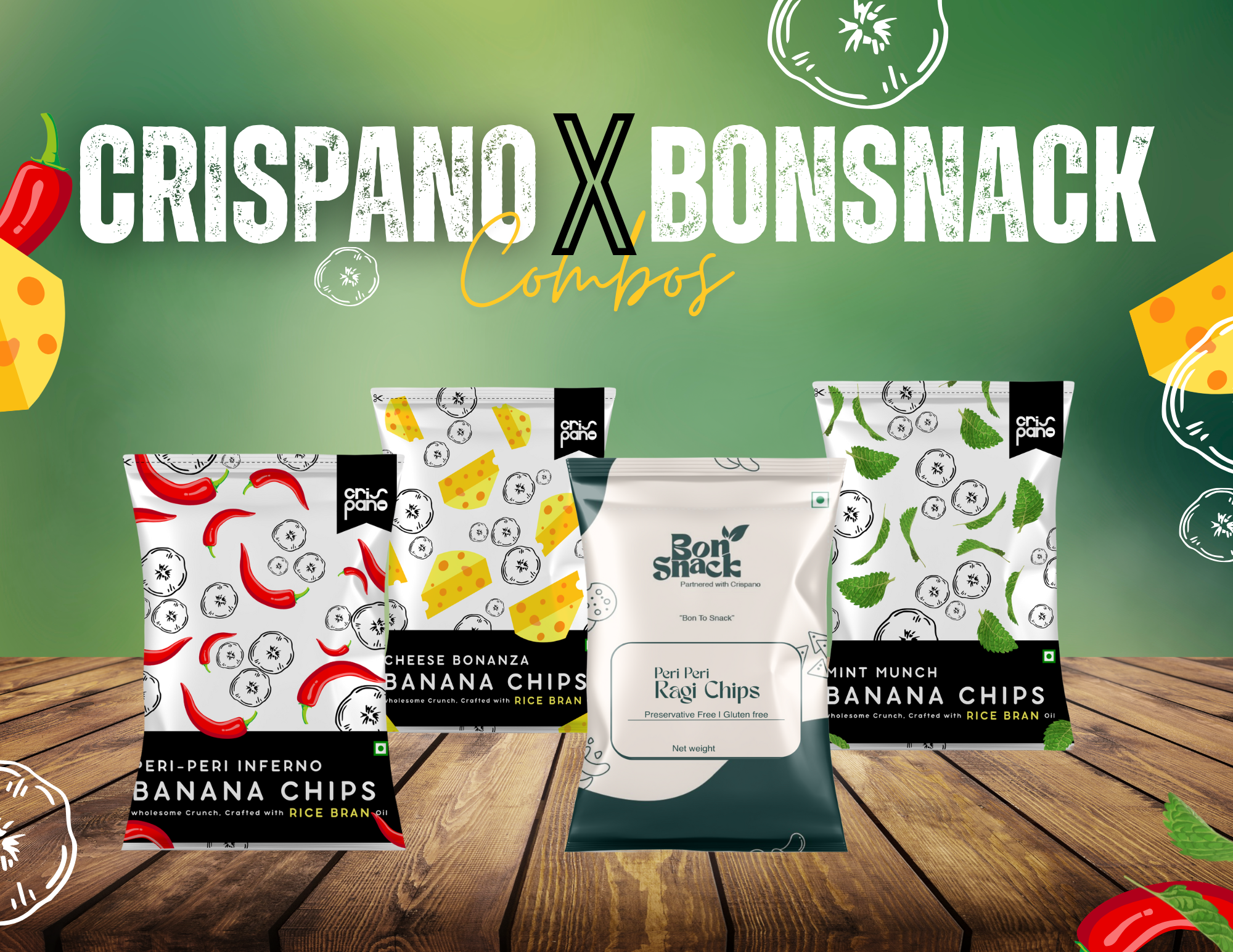 Banana chips 4 Pack Combo B