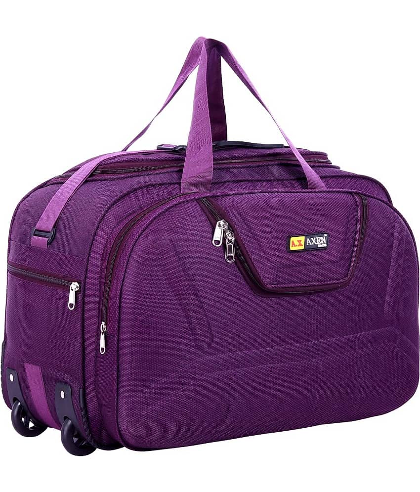 AXEN BAGS - Blue Polyester Duffle Trolley view 2
