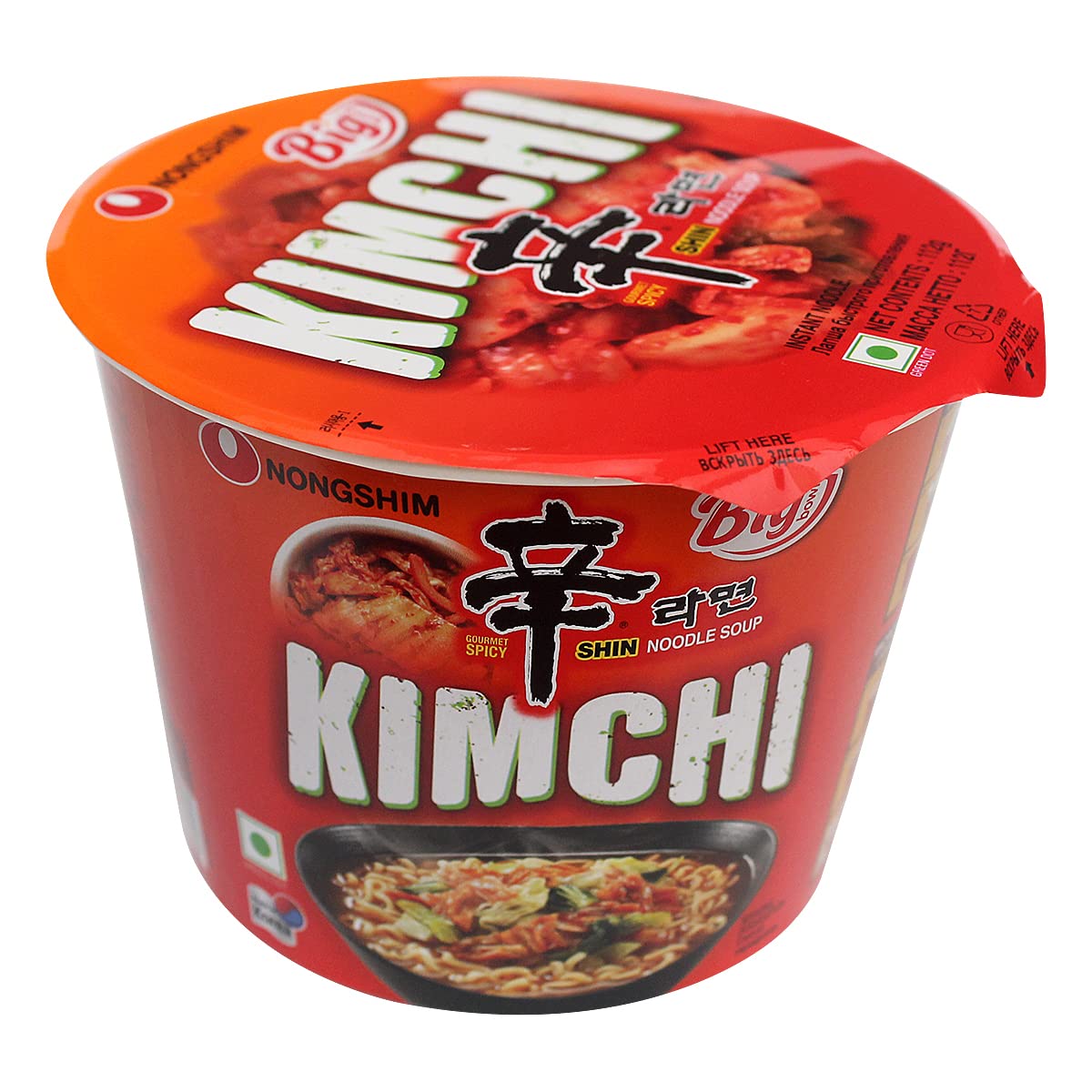 Nongshim Big Bowl Noodle Shin Kimchi Fla, 1 Pc view 2
