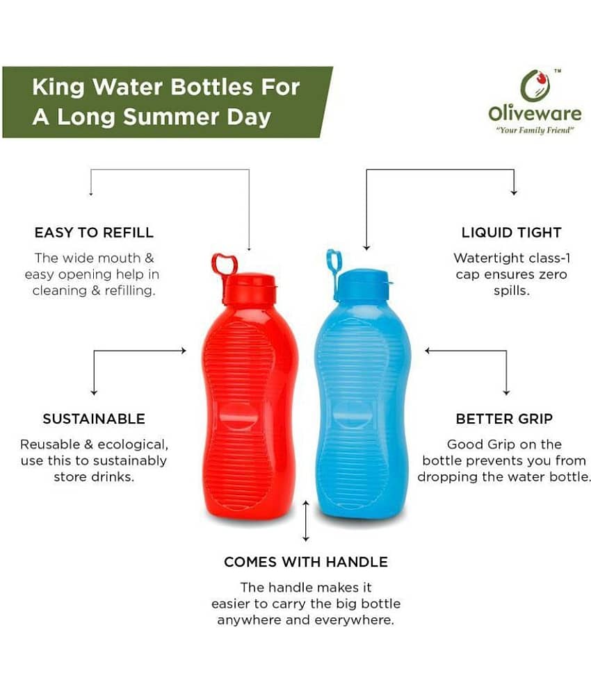 Oliveware Red Water Bottle 2000 mL ( Set of 1 ) view 2